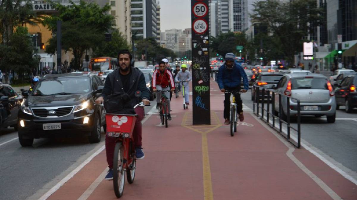 La ciclovía de la avenida Paulista, en São Paulo.