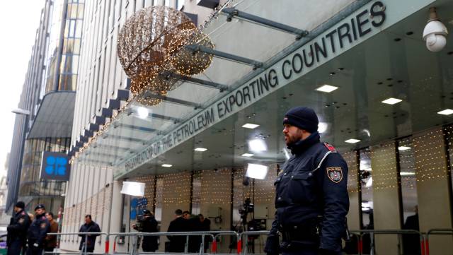 Entrada a la sede de la OPEP, en Viena.
