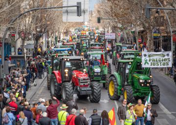 Un millar de tractores colapsan Granada y Pamplona en protesta por la situación del campo Un millar de tractores colapsan Granada y Pamplona en protesta por la situación del campo