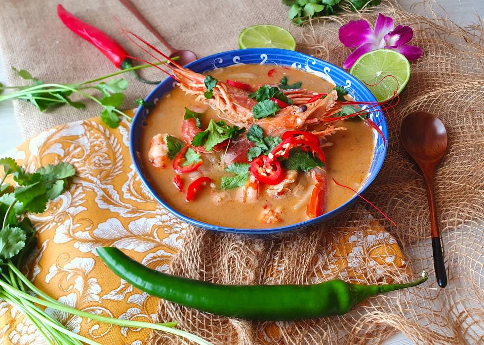 Curry 'laksa' de gambones