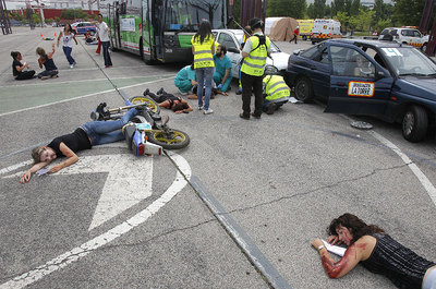 FOTOGALERIA: Un accidente (de mentira)