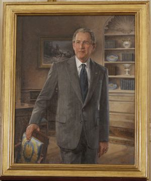 El retrato de Bush, que ya cuelga en la Casa Blanca. El retrato de Bush, que ya cuelga en la Casa Blanca.
