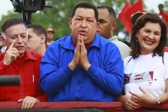 Chávez gestures during a rally in Cabimas, Zulia state on Sunday. Chávez gestures during a rally in Cabimas, Zulia state on Sunday.