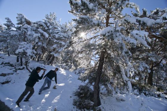 The snow-capped landscape in the Madrid Sierra. The snow-capped landscape in the Madrid Sierra.