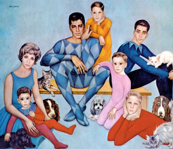 Durante un verano, retrató a la familia del cómico Jerry Lewis (en el centro). "Su esposa, Patti, se convirtió en uno de mis grandes apoyos cuando me separé de mi marido. Durante años nos escribimos", cuenta Keane.