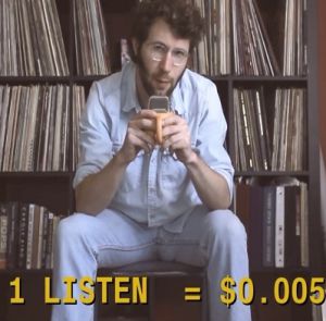 Fotograma del vídeo donde Vulfpeck explica de qué va 'Sleepify'.