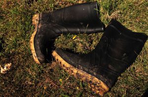 Boots found near the mass grave.