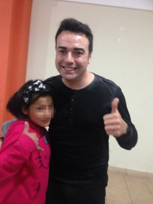 José Manuel Ramírez with one of the girls from the shelter in Arequipa, Peru.