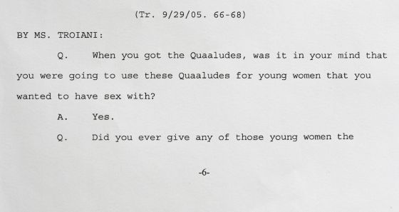 La declaración de Cosby, en 2005.