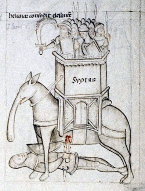 Escena bíblica en un manuscrito de Rosellón de 1430.