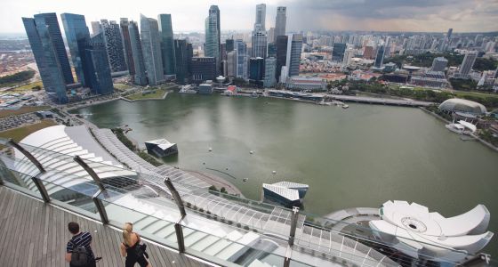 El distrito financiero de Singapur desde Skypark