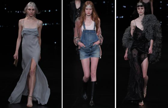 Creaciones de Hedi Slimane para la colección primaveraverano 2016 de Saint Laurent.