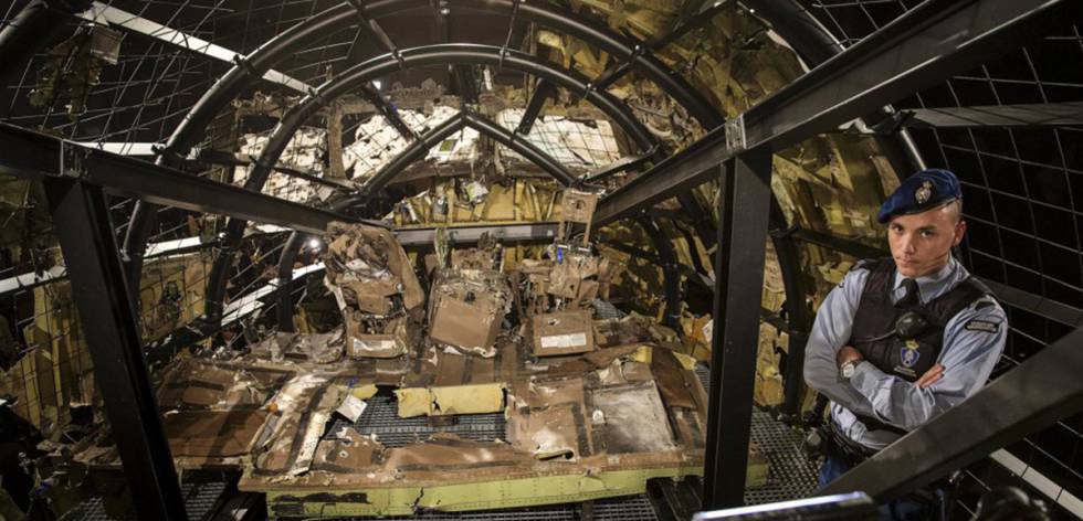 Restos del avión derribado en Ucrania