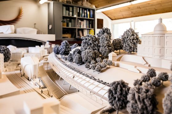 A model of the Stadelhofen station in Zurich, one of Calatrava’s projects.
