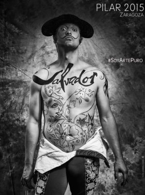 Morante looking like Salvador Dalí in a poster for Zaragoza's local fiestas.