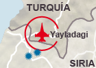 Caza ruso derribado en la frontera con Siria