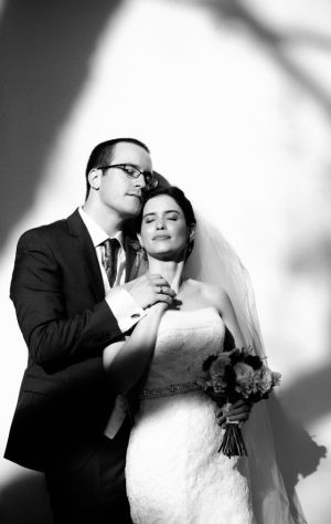 Carolina and James Escudero-Spelling on their wedding day.