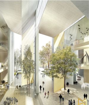 Reproducción de cómo quedará el acceso abierto del exterior al interior del museo.