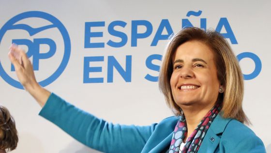 La ministra de Empleo, Fátima Báñez, durante la presentación del programa  económico del PP