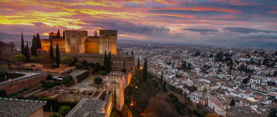 Vista de La Alhambra de Granada.