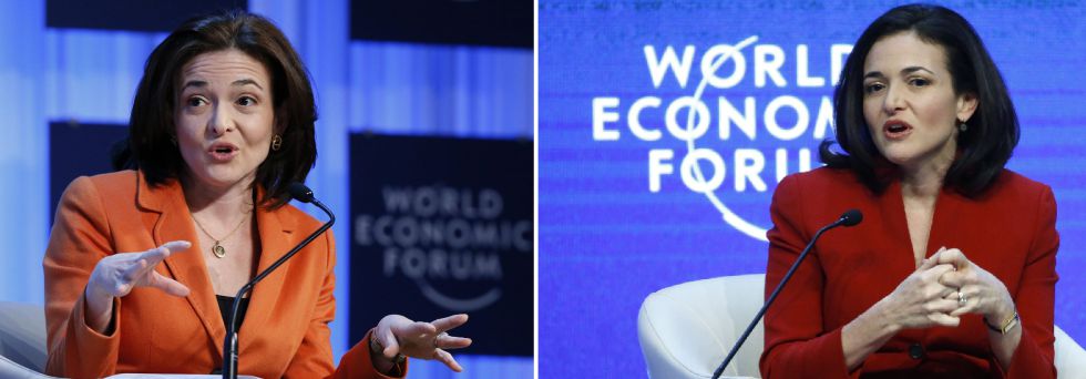 Sheryl Sandberg, en dos de sus intervenciones en el Foro Económico de Davos del pasado mes de enero. Sheryl Sandberg, en dos de sus intervenciones en el Foro Económico de Davos del pasado mes de enero.