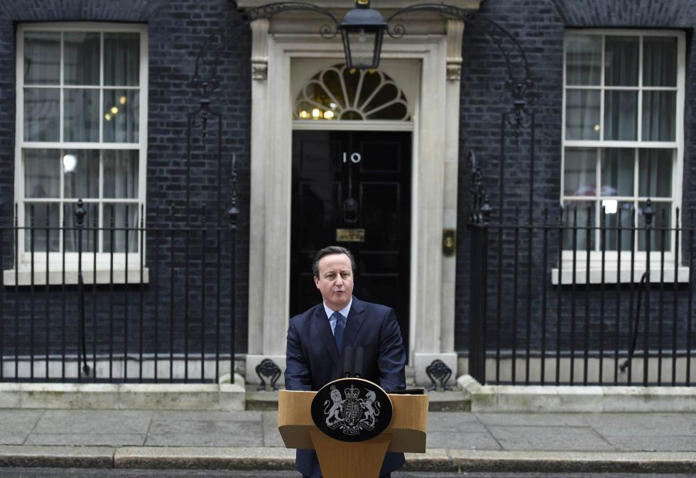David Cameron explica en Downing Street el acuerdo alcanzado con la Unión Europea. 