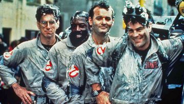 Los Cazafantasmas primigenios haciendo de las suyas. De izquierda a derecha: Harold Ramis, Ernie Hudson, Bill Murray y Dan Aykroyd.