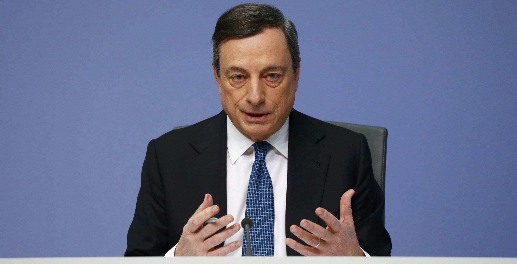 Mario Draghi, durante la rueda de prensa. Mario Draghi, durante la rueda de prensa.