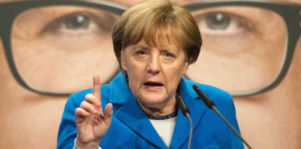 Angela Merkel en Stuttgart, durante la campaña electoral