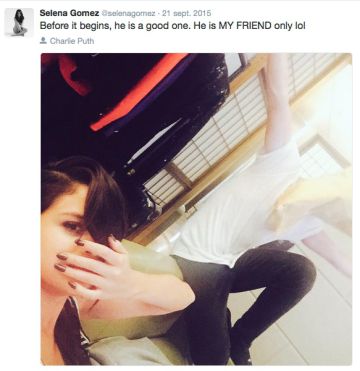 Selena pasa un buen rato con el cantante Charlie Puth.