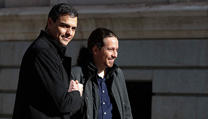 Pedro Sánchez y Pablo Iglesias, en el Congreso la semana pasada. Pedro Sánchez y Pablo Iglesias, en el Congreso la semana pasada.