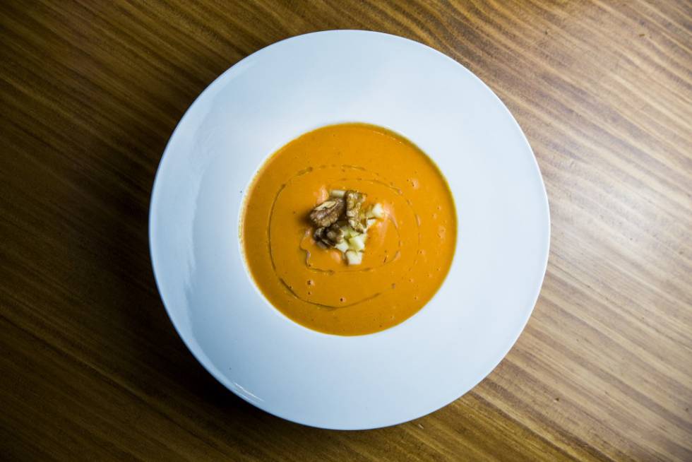 Salmorejo del restaurante Panenka, en Madrid. Salmorejo del restaurante Panenka, en Madrid.