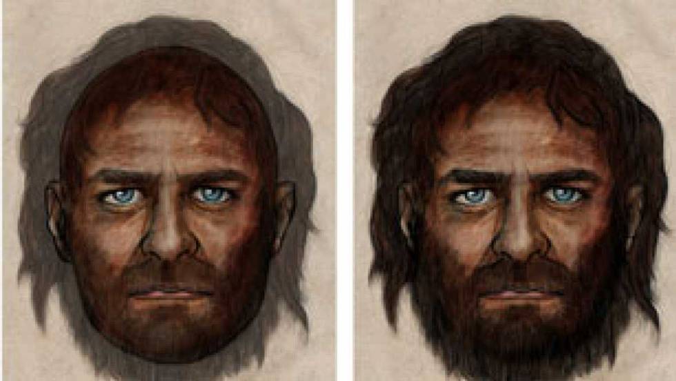 Ilustración del cazador recolector cuyos restos fueron descubierto en La Braña (León), de hace unos 7.000 años. 
