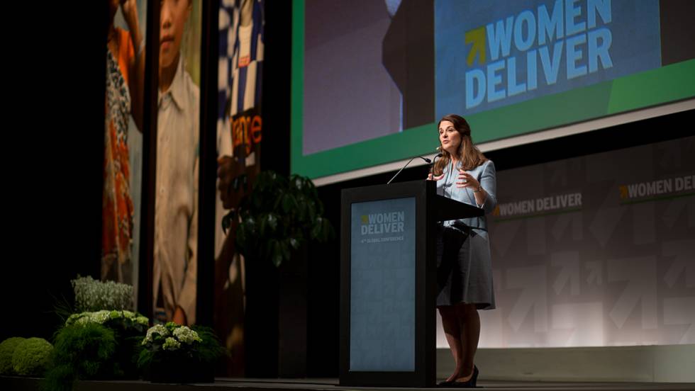 Melinda Gates, durante su intervención en la conferencia Women Deliver en Copenhague.