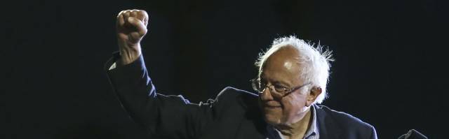 Sanders, durante un mitin en California.