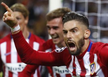 Soccer Football - Atletico Madrid v Real Madrid - UEFA Champions League Final - San Siro Stadium, Milan, Italy - 28516rn Yannick Ferreira Carrasco celebrates after scoring the first goal for Atletico Madridrn Reuters  Kai Pfaffenbachrn Livepicrn EDITORIAL USE ONLY.