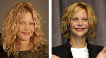 Meg Ryan antes y después de comenzar a retocarse la cara.