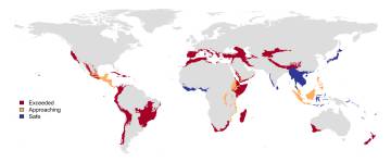 Mapa que muestra la pérdida de biodiversidad por zonas.