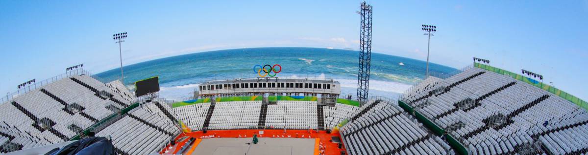 La pista de voleibol en Copacabana, en Río de janeiro.