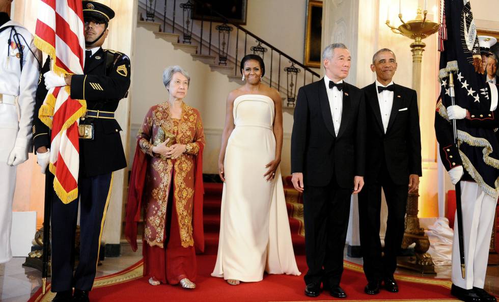 Michelle Obama, con un diseño de Brandon Maxwell.