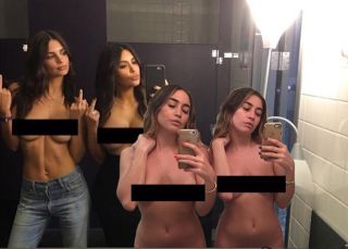 Las gemelas que pintan con el culo y se burlan de Kim Kardashian