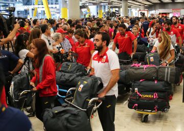 La llegada de los deportistas españoles de los Juegos Olímpicos