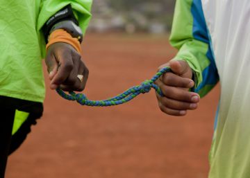El entrenamiento de un corredor ciego