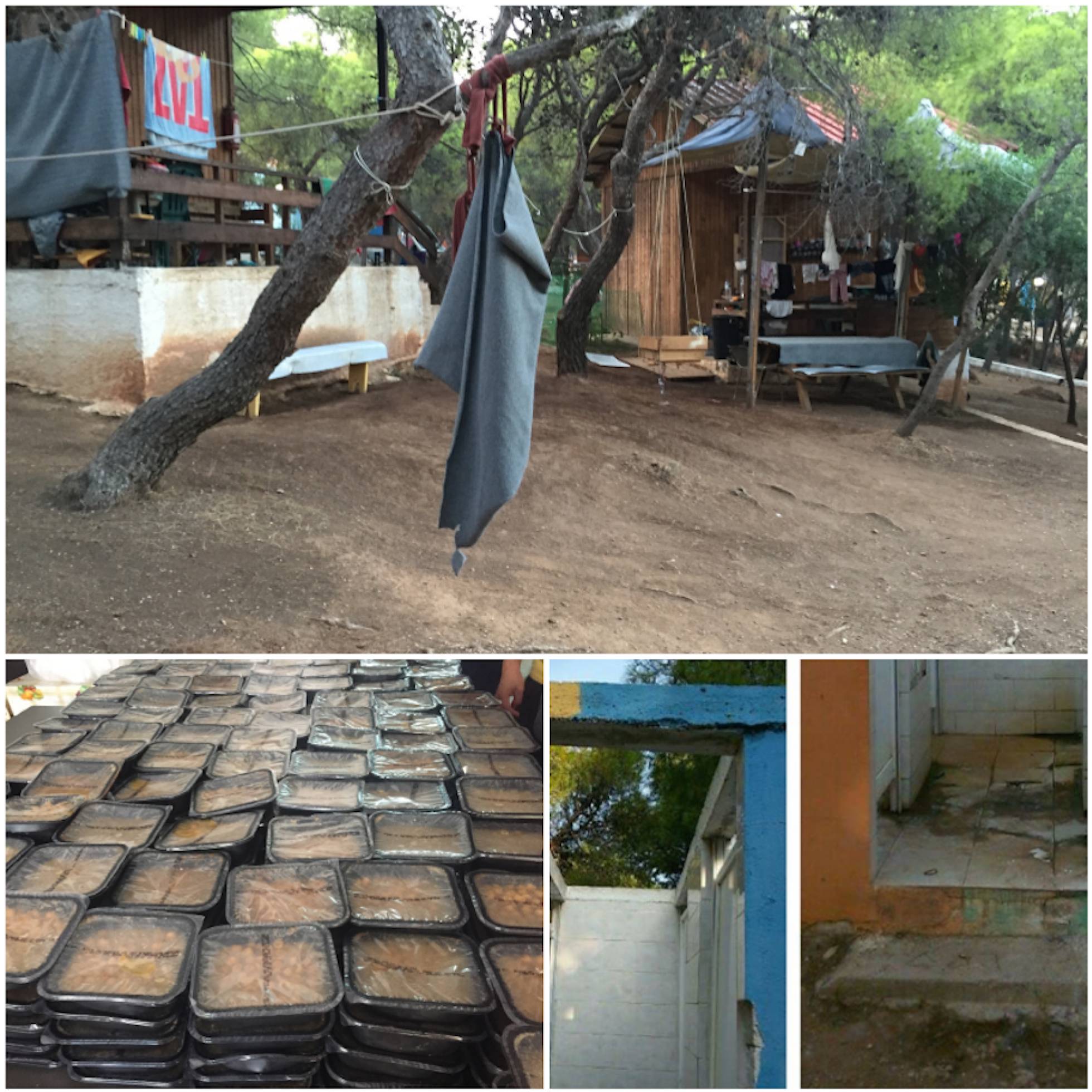 Dos cabañas, la ración diaria de comida y detalles de las duchas Dos cabañas, la ración diaria de comida y detalles de las duchas