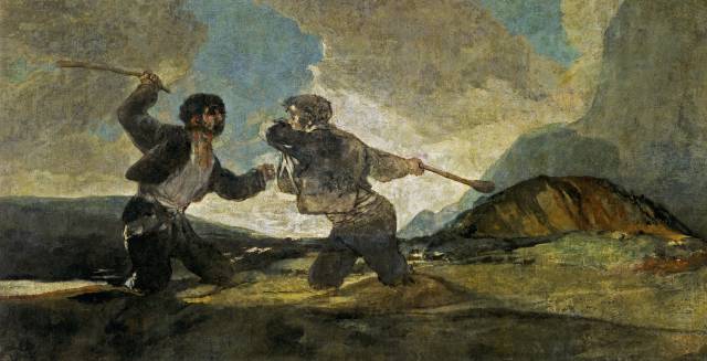 'El duelo a garrotazos' de Goya. 'El duelo a garrotazos' de Goya.
