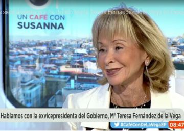 María Teresa Fernández de la Vega, durante su entrevista. María Teresa Fernández de la Vega, durante su entrevista.