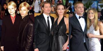 Brad Pitt mimetiza su peinado dependiendo de la pareja: Gwyneth Paltrow, Angelina Jolie o Jennifer Aniston.