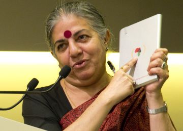 Vadana Shiva, durante su comparecencia en el Encuentro Internacional de Pol&iacute;ticas de Desarrollo Views. 