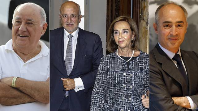 Amancio Ortega, Juan Roig y Hortensia Herrero y Rafael del Pino.