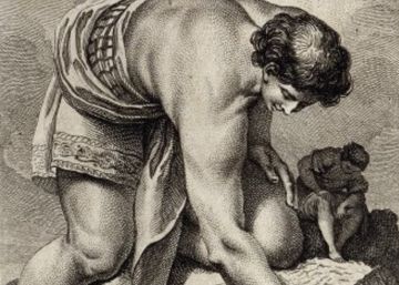 Ilustraci&oacute;n de un gigante en la Tierra.